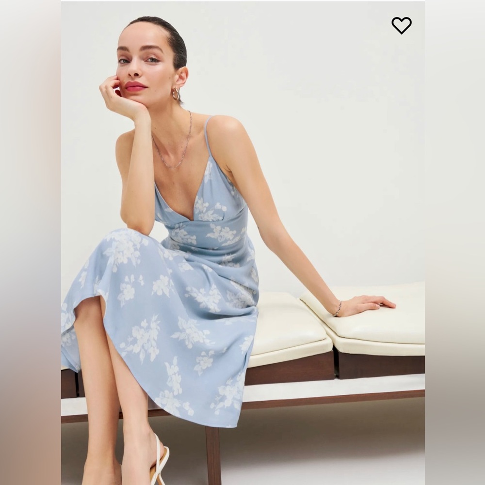 REFORMATION TALITA MIDI DRESS IN BIJOU PRINT SIZE 2